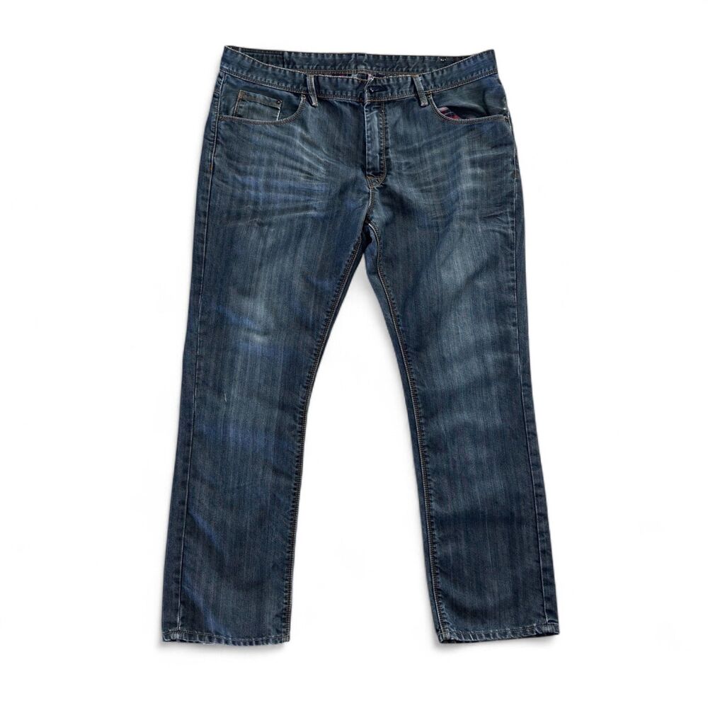 Buffalo David Bitton Jeans Mens 38x29 Dark Wash Relaxed Straight Leg Denim
